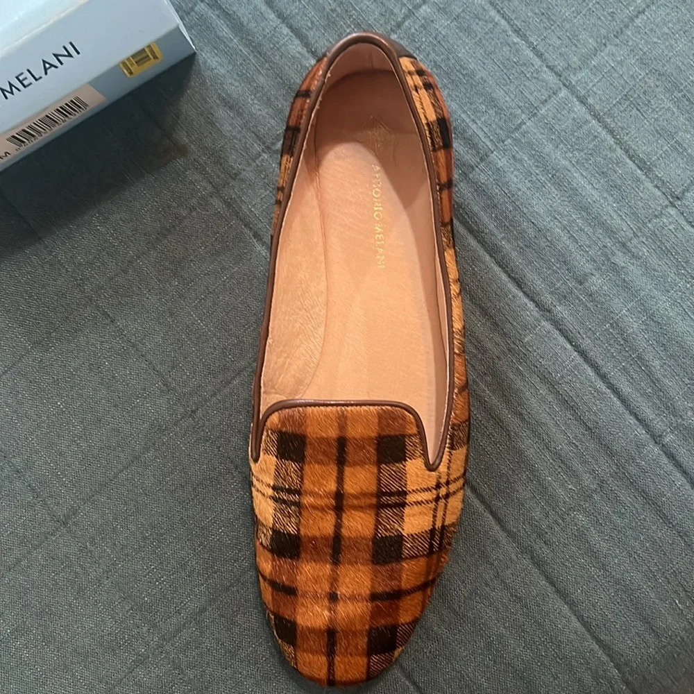 Antonio Melani Larrah plaid loafers 9